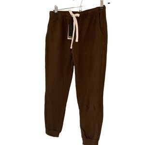NWT Monrow Super Soft Fleece Girlfriend Sweats in Brown Varies